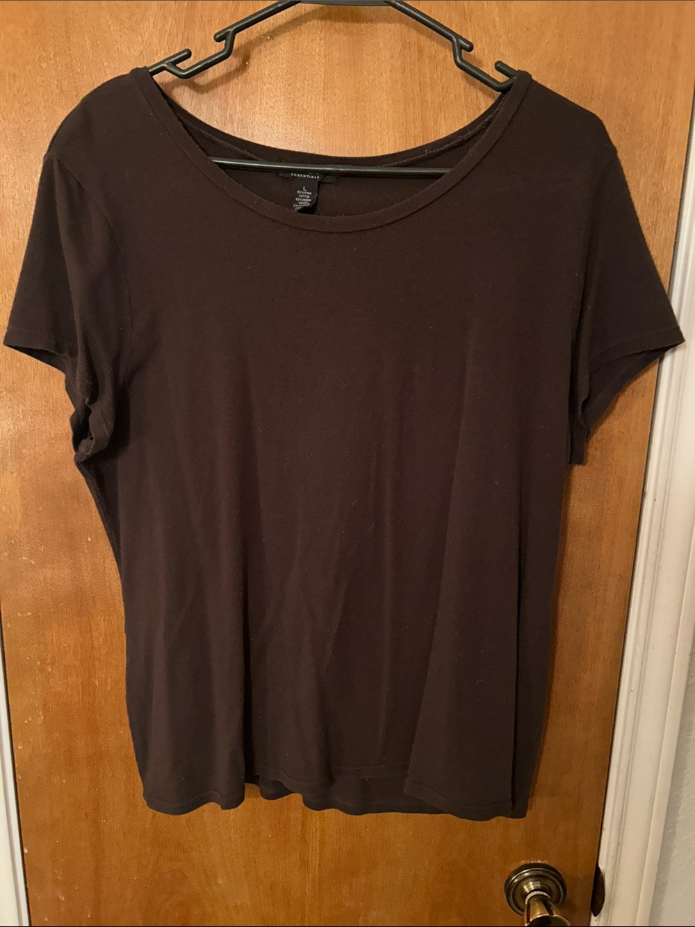 Classic Women's Short-Sleeve Crewneck Top - Brown L